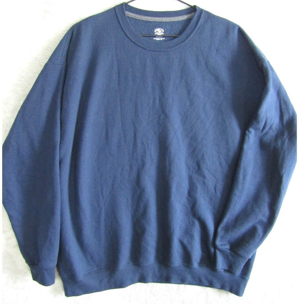 Athletic Works Blue Crewneck Sweatshirt Mens Long Sleeve Casual Comfort Athletic